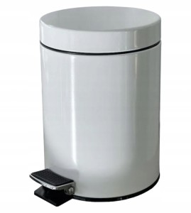 Stella Kosz pedałowy STANDARD okrągły 5 L, soft close  BIAŁY POŁYSK 20.005-WP