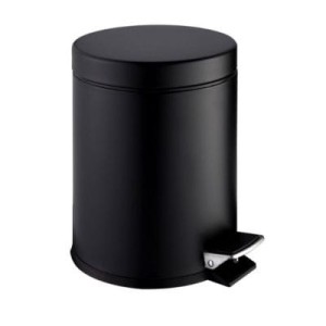 Stella Kosz pedałowy STANDARD okrągły 5 L, soft close CZARNY MAT 20.005-MB