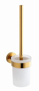 Stella Szczotka WC wisząca / pojemnik szkło matowe  ZŁOTY POŁYSK 07.431-G