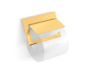 Stella MILANO Uchwyt do papieru toaletowego / ruchomy z osłonką  ZŁOTY POŁYSK 12.442-G