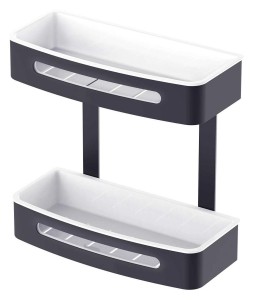 Stella Koszyk podwójny / czarny mat, wkłady z tworzywa białe 16.071-B