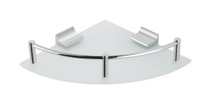 Stella Półka narożna 17x17 / szkło matowe CHROM 16.100