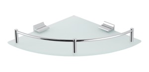 Stella Półka narożna 23x23 / szkło matowe CHROM 16.101