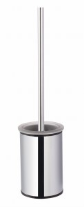 Stella Szczotka WC niska wolnostojąca / metalowy pojemnik, wkład szklany CHROM 07.432 CLASSIC
