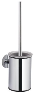 Stella Szczotka WC niska wisząca / metalowy pojemnik, wkład szklany CHROM 07.434