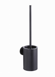 Stella Szczotka WC niska wisząca / metalowy pojemnik, wkład z tworzywa  CZARNY MAT 07.433-B  CLASSIC