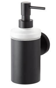 Stella Dozownik do mydła w płynie 0,2L / metalowa obudowa, szkło matowe  CZARNY MAT 07.427-B CLASSIC