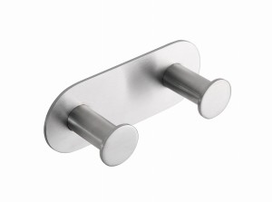 Bemeta EASY: Uchwyt z dwoma haczykami, wykończenie szczotkowane 163106375