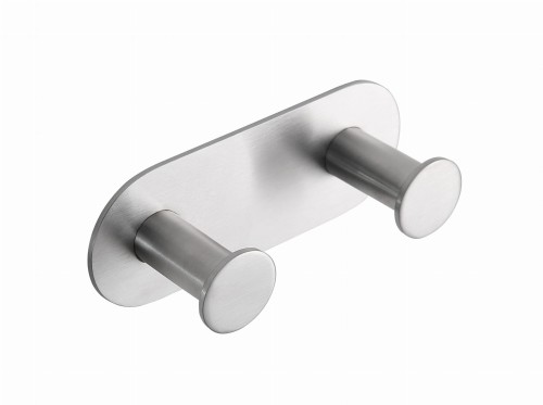 Bemeta EASY: Uchwyt z dwoma haczykami, wykończenie szczotkowane 163106375