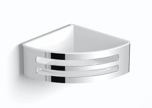 Stella Koszyk narożny  stal nierdzewna polerowana/ wkład z tworzywa biały 16.038