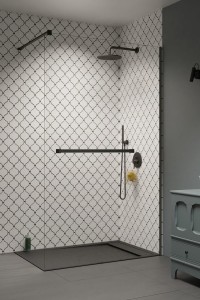 Radaway MODO NEW metal II kabina Walk-in 110cm z wieszakiem 389114-92-01W, gunmetal szczotkowany. Przesyłka gratis!