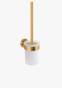 Stella Szczotka WC wisząca / pojemnik szkło matowe ZŁOTY SZCZOTKOWANY 07.431-GB