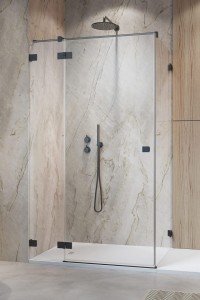 Radaway Essenza Pro KDJ Brushed GunMetal kabina kwadratowa/prostokątna drzwi 90 lewe do kompletowania ze ścianką, szkło przejrzyste. Dostawa gratis!