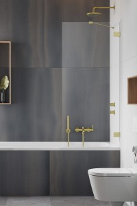 Radaway Essenza Pro Brushed Gold PNJ II 60 parawan nawannowy jednoczęściowy 600x1500mm, 10101060-99-01