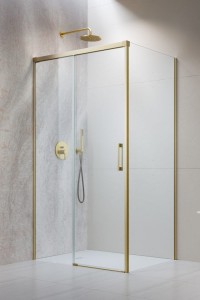 Radaway IDEA KDJ brushed Gold kabina prysznicowa drzwi 160cm lewe 387046-99-01L + ścianka. Przesyłka gratis!
