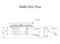 Radaway R400P SLIM PLUS syfon do brodzika superniski z membraną silikonową, chrom