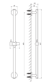 Omnires DR12WM drążek prysznicowy, 66 cm biały mat.png