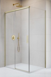 Radaway Idea 8 KDJ Brushed Gold kabina prysznicowa 100cm + ścianka, wersja lewa. Dostawa gratis!