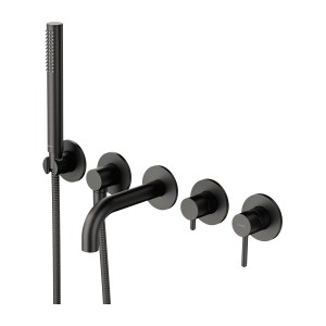 Omnires Y1237-1SGR Y bateria wannowa 5-otworowa podtynkowa z krótka wylewką grafit