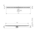 LIV/Schwab Odwodnienie liniowe podłogowe ELEGANCE, okvir ze stali nierdzewnej, ruszt STANDARD/CUSTOM 700 mm, Ø 50 mm 675392