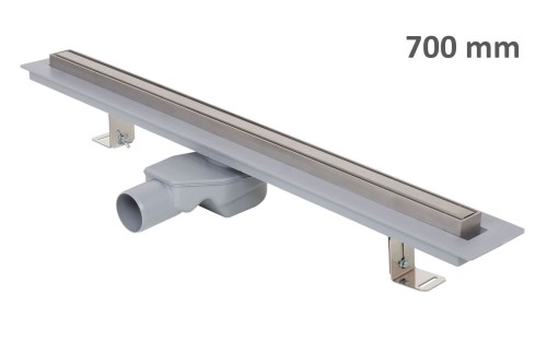 LIV/Schwab Odwodnienie liniowe podłogowe ELEGANCE, okvir ze stali nierdzewnej, ruszt STANDARD/CUSTOM 700 mm, Ø 50 mm 675392