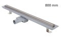 LIV/Schwab Odwodnienie liniowe podłogowe ELEGANCE, okvir ze stali nierdzewnej, ruszt STANDARD/CUSTOM 800 mm, Ø 50 mm 675393