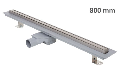 LIV/Schwab Odwodnienie liniowe podłogowe ELEGANCE, okvir ze stali nierdzewnej, ruszt STANDARD/CUSTOM 800 mm, Ø 50 mm 675393