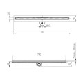 LIV/Schwab Odwodnienie liniowe podłogowe ELEGANCE, okvir ze stali nierdzewnej, ruszt STANDARD/CUSTOM 700 mm, Ø 50 mm, czarny 675397