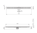 LIV/Schwab Odwodnienie liniowe podłogowe ELEGANCE, okvir ze stali nierdzewnej, ruszt STANDARD/CUSTOM 800 mm, Ø 50 mm, czarny 675398