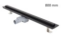 LIV/Schwab Odwodnienie liniowe podłogowe ELEGANCE, okvir ze stali nierdzewnej, ruszt STANDARD/CUSTOM 800 mm, Ø 50 mm, czarny 675398