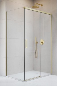 Radaway Idea 8 KDJ Brushed Gold kabina prysznicowa 140cm + ścianka, wersja prawa. Dostawa gratis!