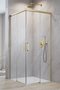 Radaway Idea 8 KDD Brushed Gold kabina prysznicowa 120Lx120R, szkło przejrzyste. 10370120-99-01L + 10370120-99-01R. Dostawa gratis!