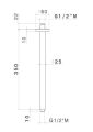 ZVema Otago V08256.AP.098 Ramię deszczownicy sufitowe L-35cm kolor złoty szczotkowany.png