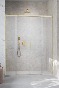 Radaway IDEA 8 DWD Brushed Gold drzwi prysznicowe 150cm 10380420-99-01 + 10390333-01-01. Przesyłka gratis! 
