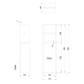 Sapho DENBO podtynkowy uchwyt na papier toaletowy, 600x170mm, stal nierdzewna, gun metal 1301-60B.png