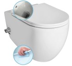 INFINITY CLEANWASH WC wiszące, z dyszą bidetową i zaworem, Rimless, 36,5x53cm, biały 10NFS1001I