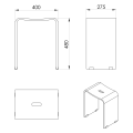Ridder TRENDY taboret łazienkowy 40x48x27,5cm, biały A211101.png