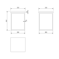 Sapho SKA taboret 30x41x30cm (SKA401), czarny mat/dąb SKA190.png
