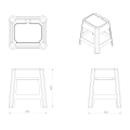 Aqualine Taboret łazienkowy ze schowkiem, czarny 90902B.png