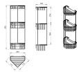 Gedy Hotel 2484 Koszyczek narożny, SMART półka narożna potrójna 200x590x150mm