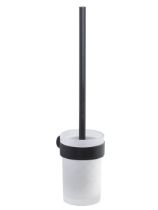 Gedy PI330314 PIRENEI wisząca szczotka do WC, szkło mleczne, czarny mat