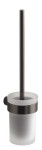 Gedy PI330381 PIRENEI wisząca szczotka do WC, szkło mleczne, gun metal