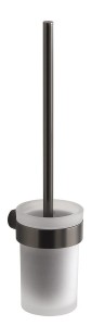 Gedy PI330381 PIRENEI wisząca szczotka do WC, szkło mleczne, gun metal