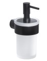 Gedy PI8114 Pirenei dozownik mydła 110 ml, szkło mleczne, czarny mat.jpg