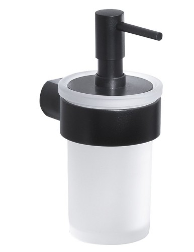 Gedy PI8114 Pirenei dozownik mydła 110 ml, szkło mleczne, czarny mat.jpg