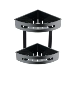 Stella Koszyk podwójny narożny / wkłady z tworzywa czarne  CZARNY MAT 16.072-BB