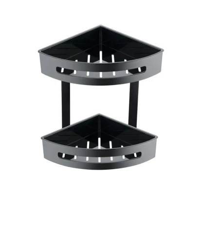 Stella Koszyk podwójny narożny / wkłady z tworzywa czarne CZARNY MAT 16.072-BB