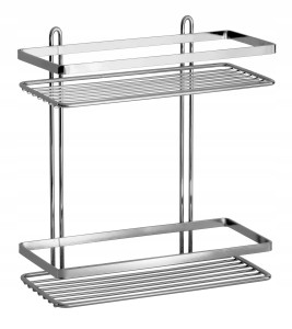 Duschy 50-111 Półka łazienkowa INOX dwupoziomowa prosta.