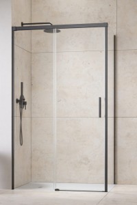 Radaway Idea KDJ Brushed GunMetal drzwi 110cm lewe + ścianka S1, szkło przejrzyste 