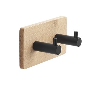 GEDY HIMALAYA podwójny haczyk samoprzylepny, czarny/bambus 1227 